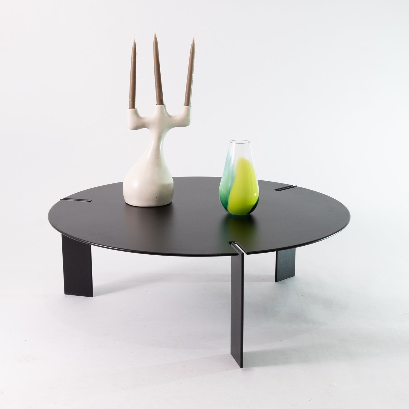 Floor Stock Sale | 70cm Rocket Steel Coffee Table with Black Powdercoat