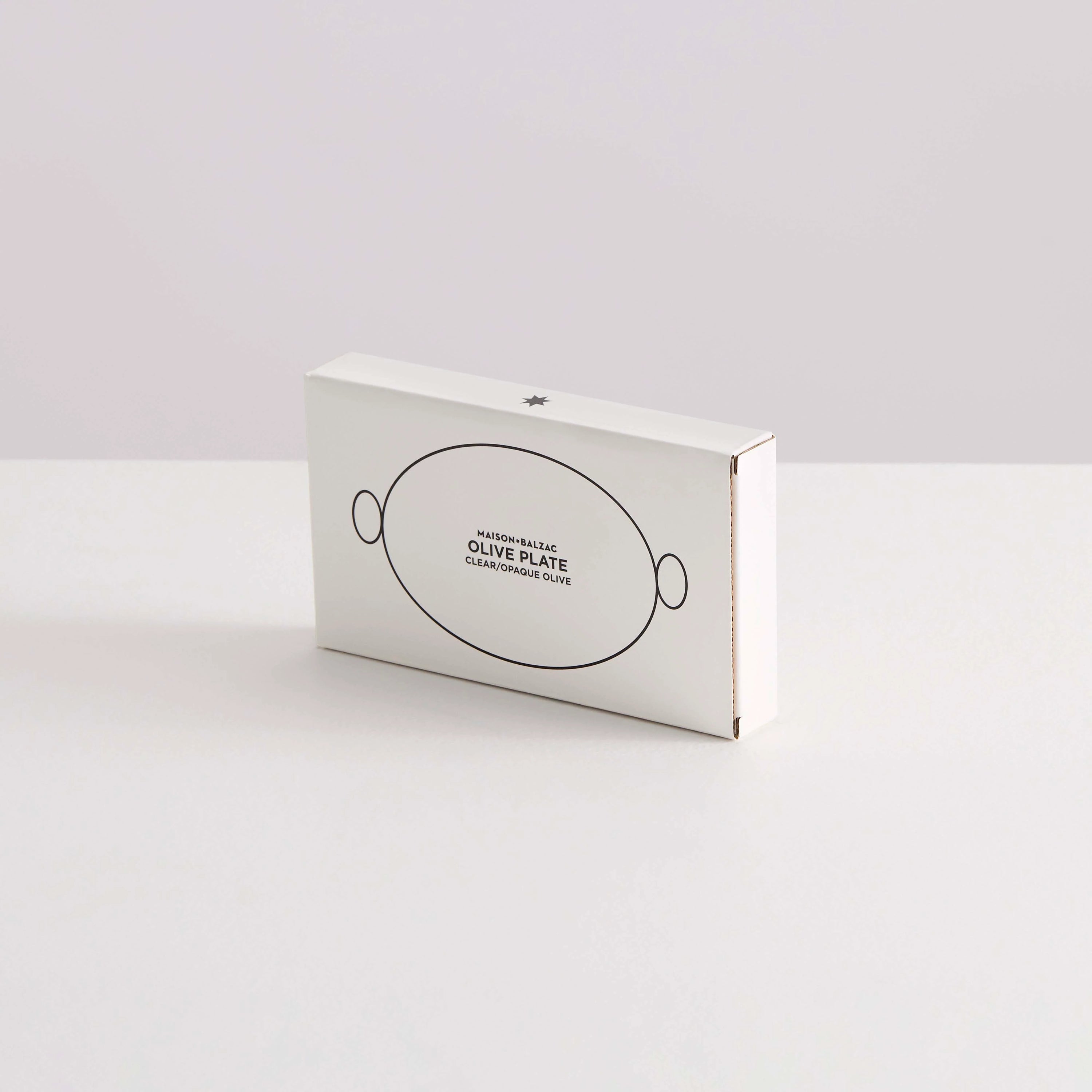 A cardboard box with an image of the olive platter on it